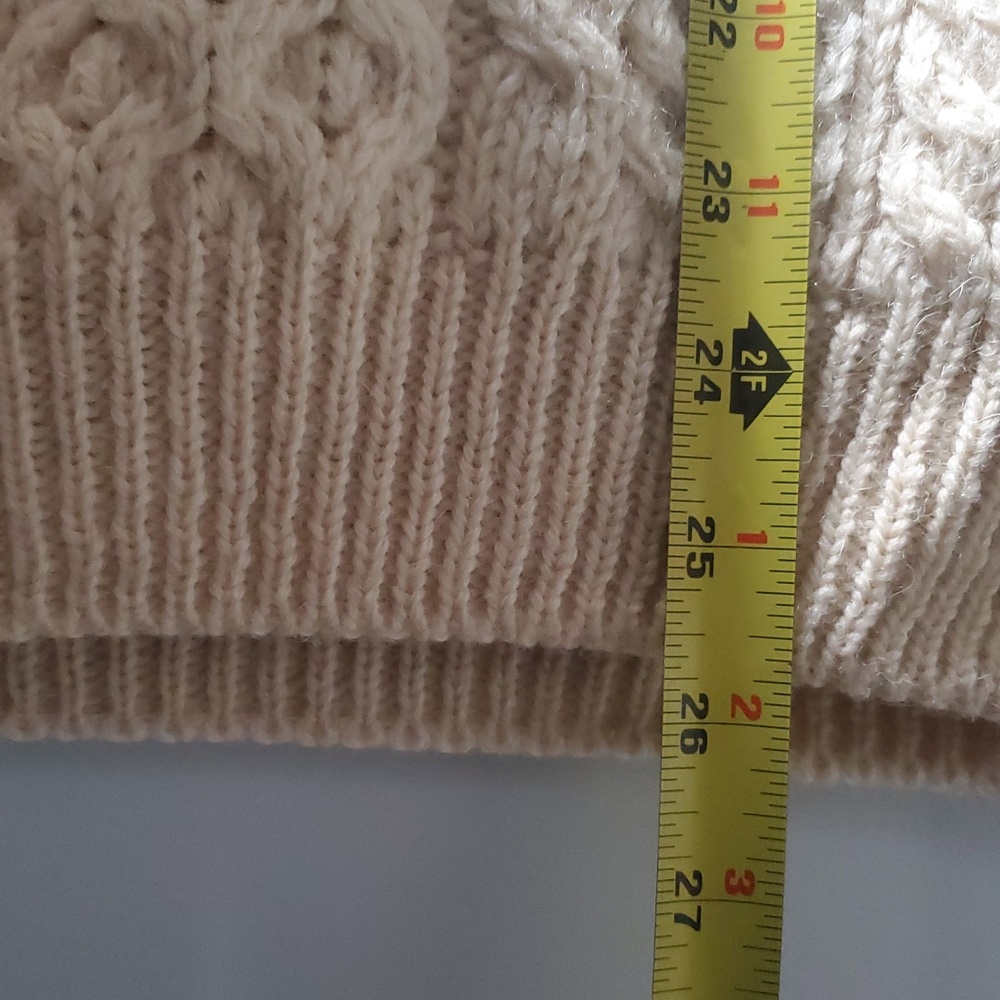 Womens Vintage Wool Aran Chunky Cableknit Fisherman Sweater Size Med Ireland - Picture 13 of 14